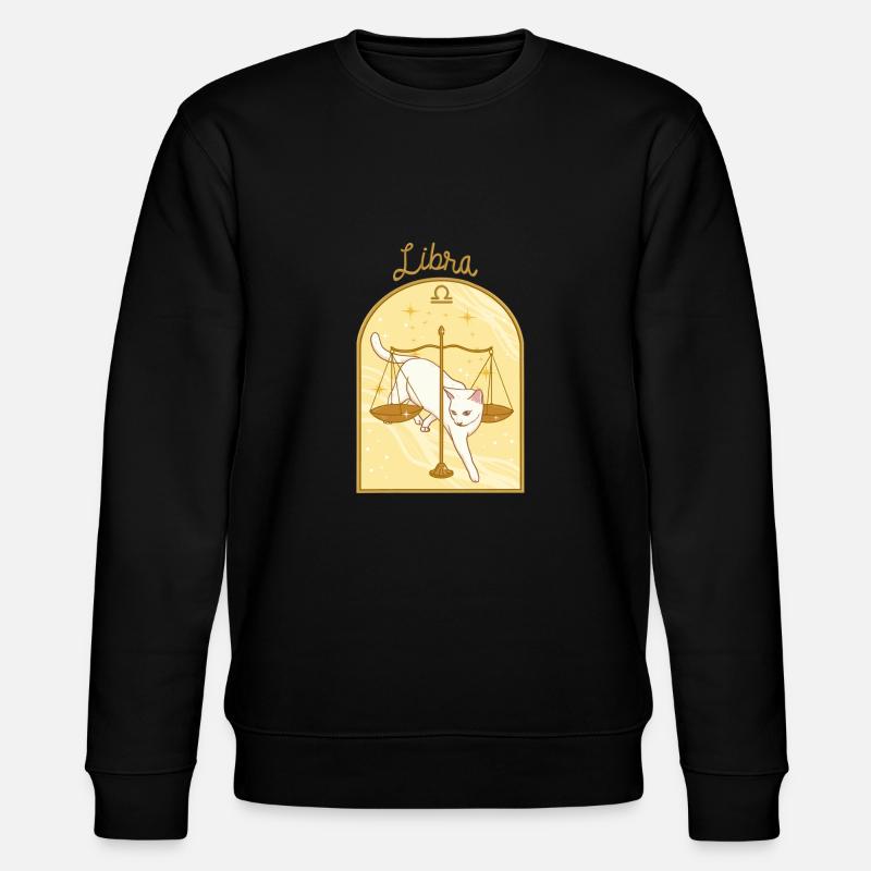 Libra Zodiac Sign Cat - Stanley/Stella Unisex Bio-Sweatshirt CHANGER  - Schwarz