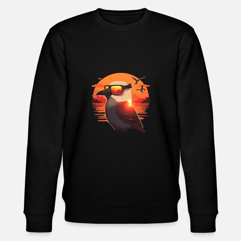 Synthwave Gull sunset - Stanley/Stella Unisex Bio-Sweatshirt CHANGER  - Schwarz