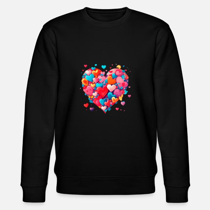 Liebe Herz - Stanley/Stella Unisex Bio-Sweatshirt CHANGER  - Schwarz