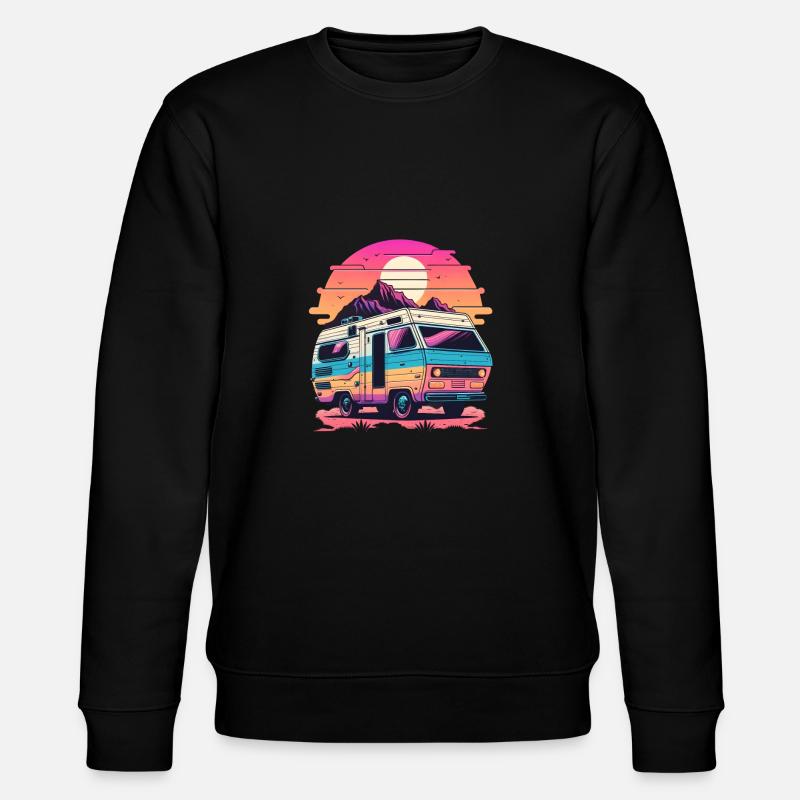 Synthwave Camper - Stanley/Stella CHANGER Unisex Organic Sweatshirt - black