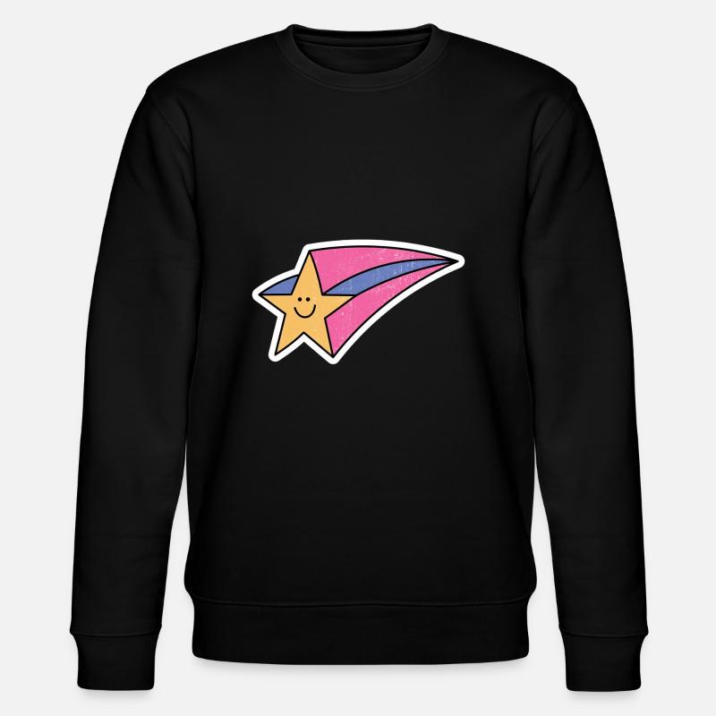 Retro Sternschnuppe - Stanley/Stella Unisex Bio-Sweatshirt CHANGER  - Schwarz