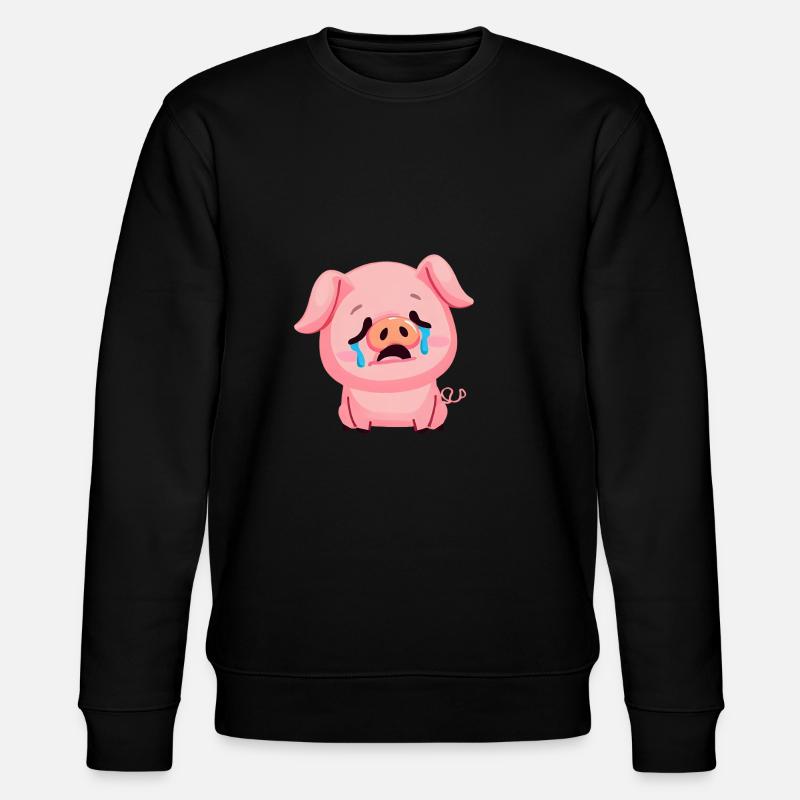 Schwein weint traurig - Stanley/Stella Unisex Bio-Sweatshirt CHANGER - Schwarz