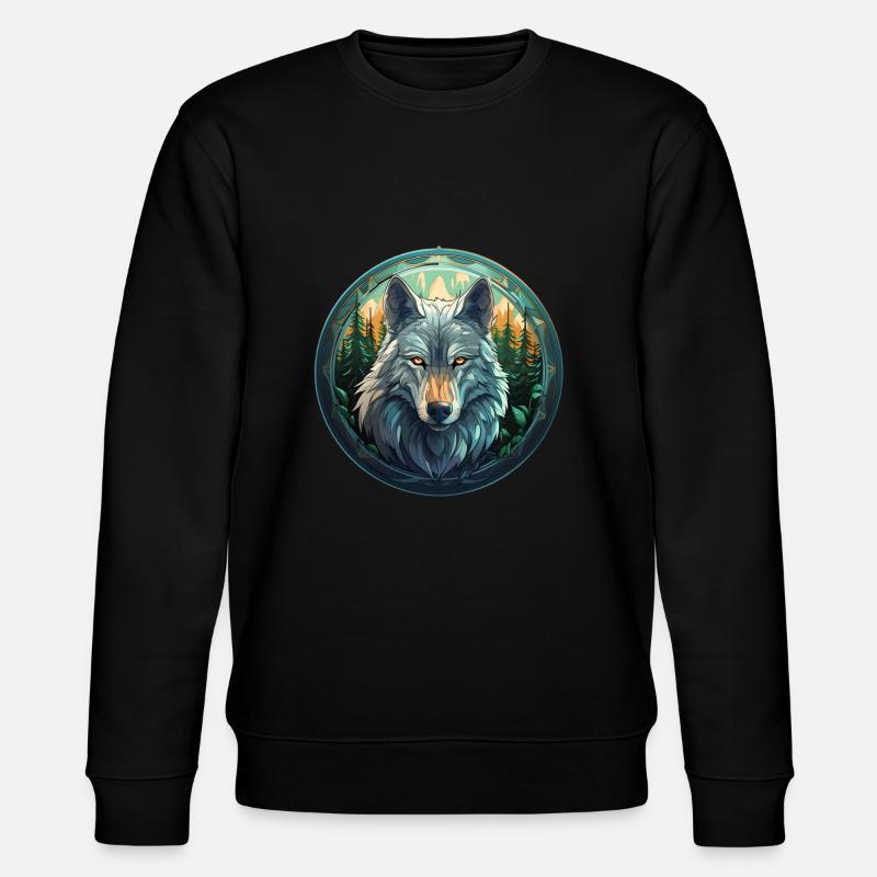 Wolfs-Emblem - Stanley/Stella Unisex Bio-Sweatshirt CHANGER  - Schwarz