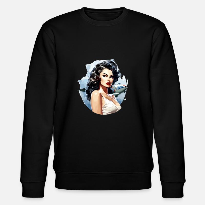 Pinup Liza Pilot - Stanley/Stella Unisex Bio-Sweatshirt CHANGER  - Schwarz