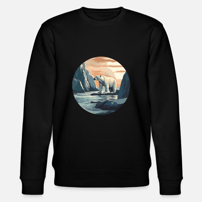 Ours blanc - Sweat bio CHANGER Stanley/Stella Unisexe - noir