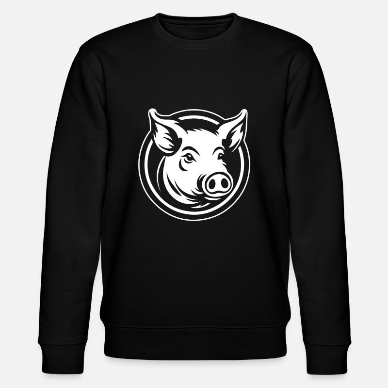 Schwein Schweinchen Sau - Stanley/Stella Unisex Bio-Sweatshirt CHANGER  - Schwarz