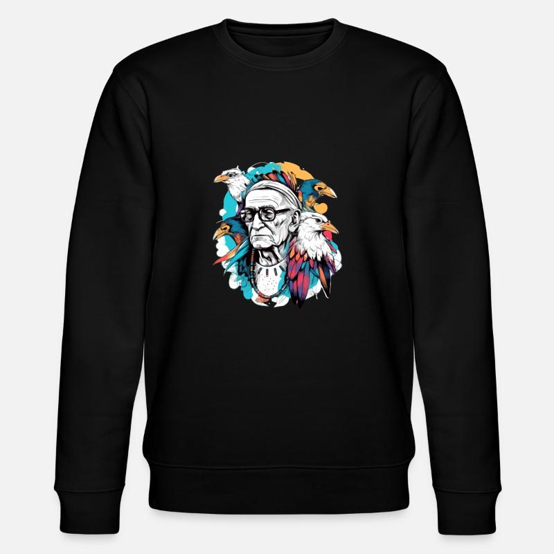 Grandpa Siou Eagle - Stanley/Stella CHANGER Unisex Organic Sweatshirt - black