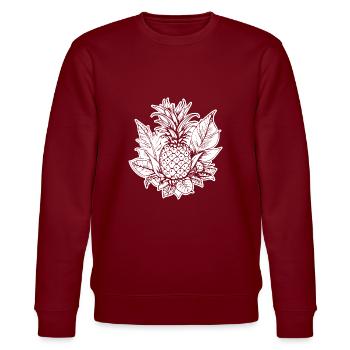 Ananas - Stanley/Stella Unisex Bio-Sweatshirt CHANGER  - Burgunderrot - Vorne - Nik (191cm) & Marisol (170cm)