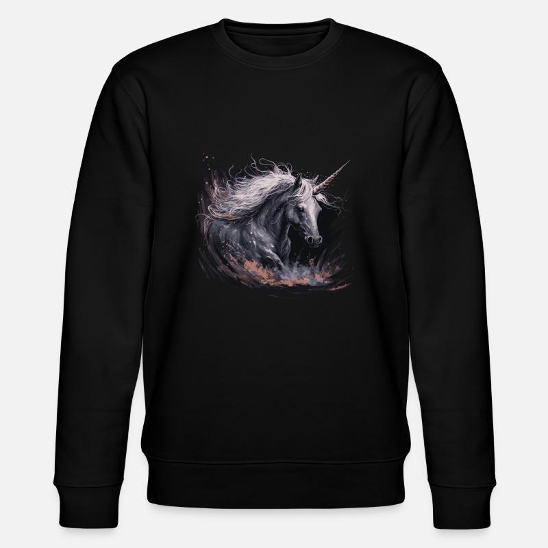 Einhorn - Stanley/Stella Unisex Bio-Sweatshirt CHANGER  - Schwarz