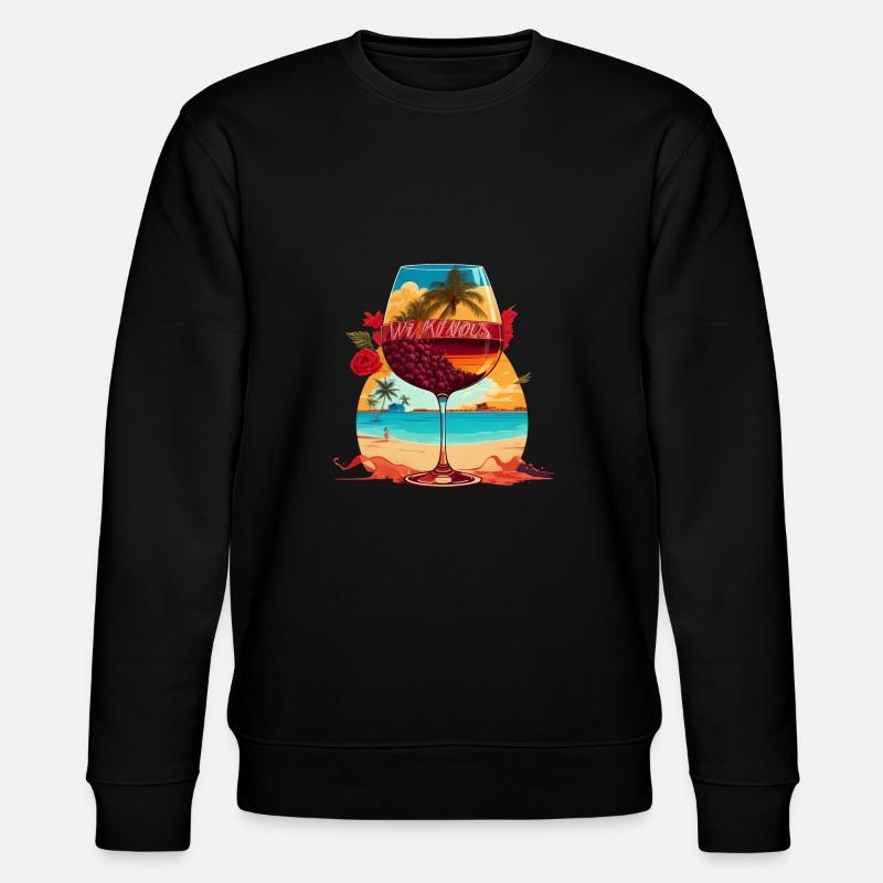 Sommer Wein Glas - Stanley/Stella Unisex Bio-Sweatshirt CHANGER  - Schwarz
