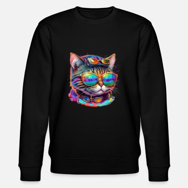 Die coolste Katze der Welt - Stanley/Stella Unisex Bio-Sweatshirt CHANGER  - Schwarz