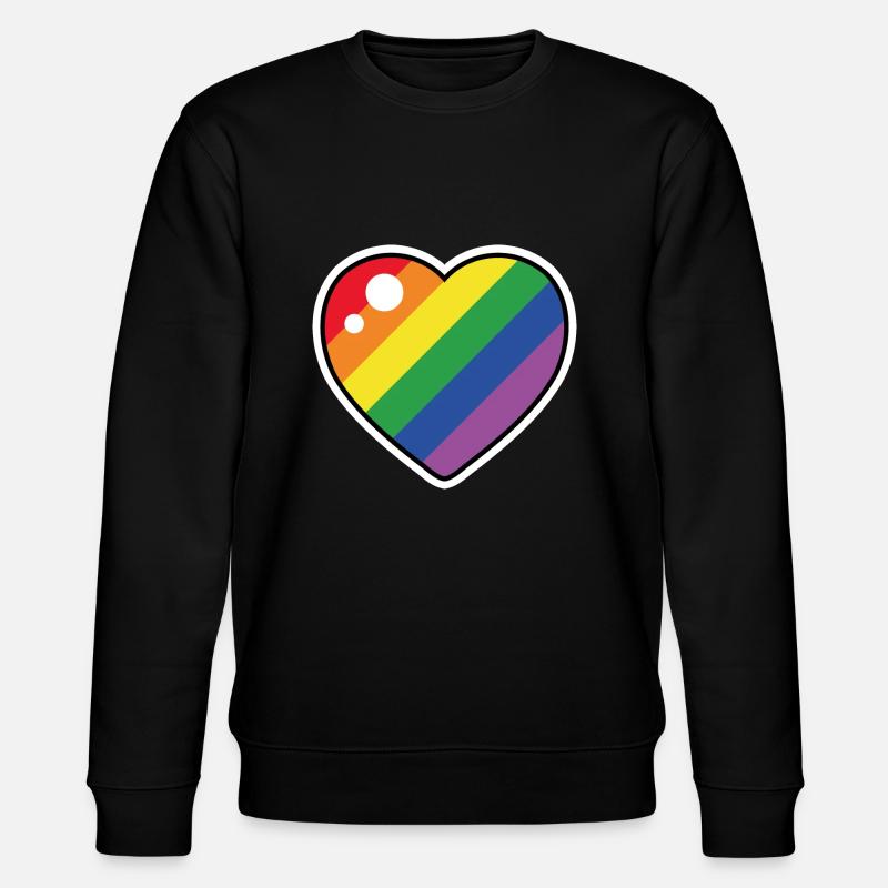 Herz (Pride Flagge) - Stanley/Stella Unisex Bio-Sweatshirt CHANGER  - Schwarz