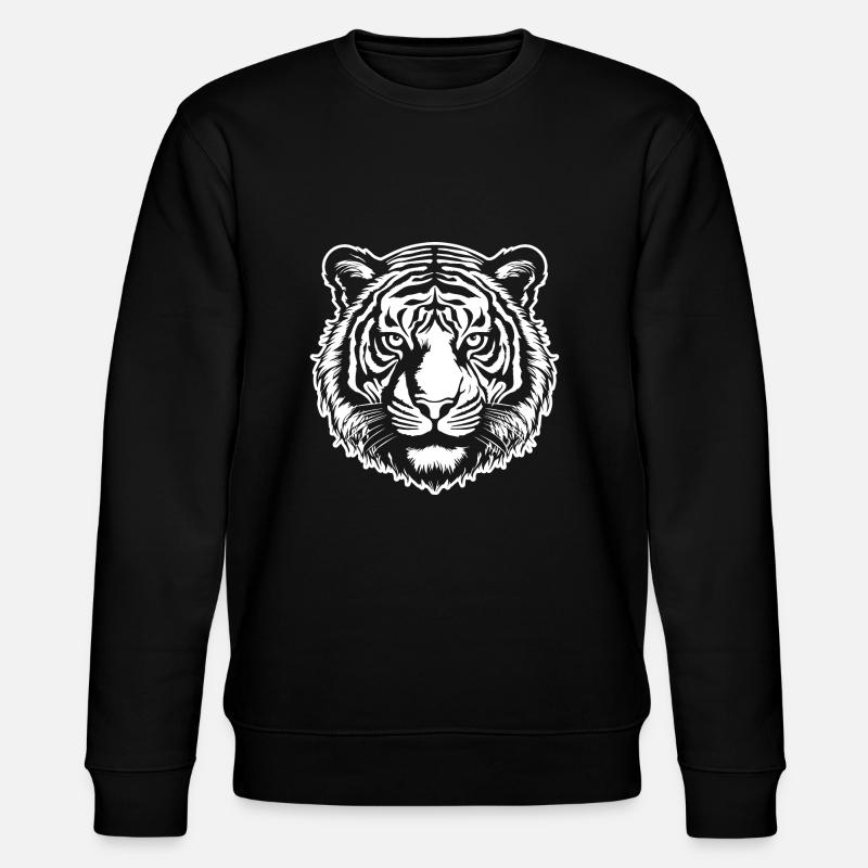 Tiger Raubkatze - Stanley/Stella Unisex Bio-Sweatshirt CHANGER  - Schwarz
