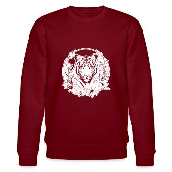 Tigre Big Cat - Sweat bio CHANGER Stanley/Stella Unisexe - bordeaux - Devant - Nik (191cm) & Marisol (170cm)