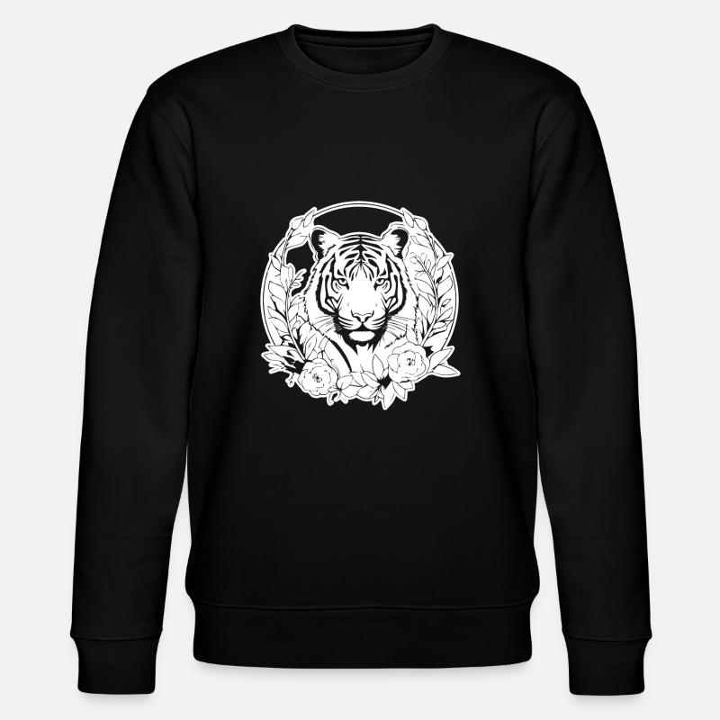 Tiger Raubkatze - Stanley/Stella Unisex Bio-Sweatshirt CHANGER  - Schwarz
