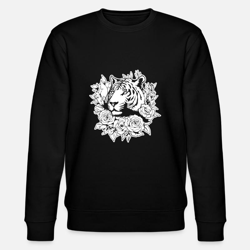 Tiger Raubkatze - Stanley/Stella Unisex Bio-Sweatshirt CHANGER  - Schwarz