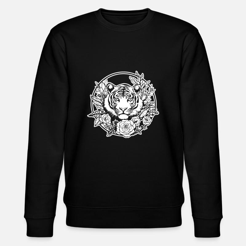 Tiger Raubkatze - Stanley/Stella Unisex Bio-Sweatshirt CHANGER  - Schwarz