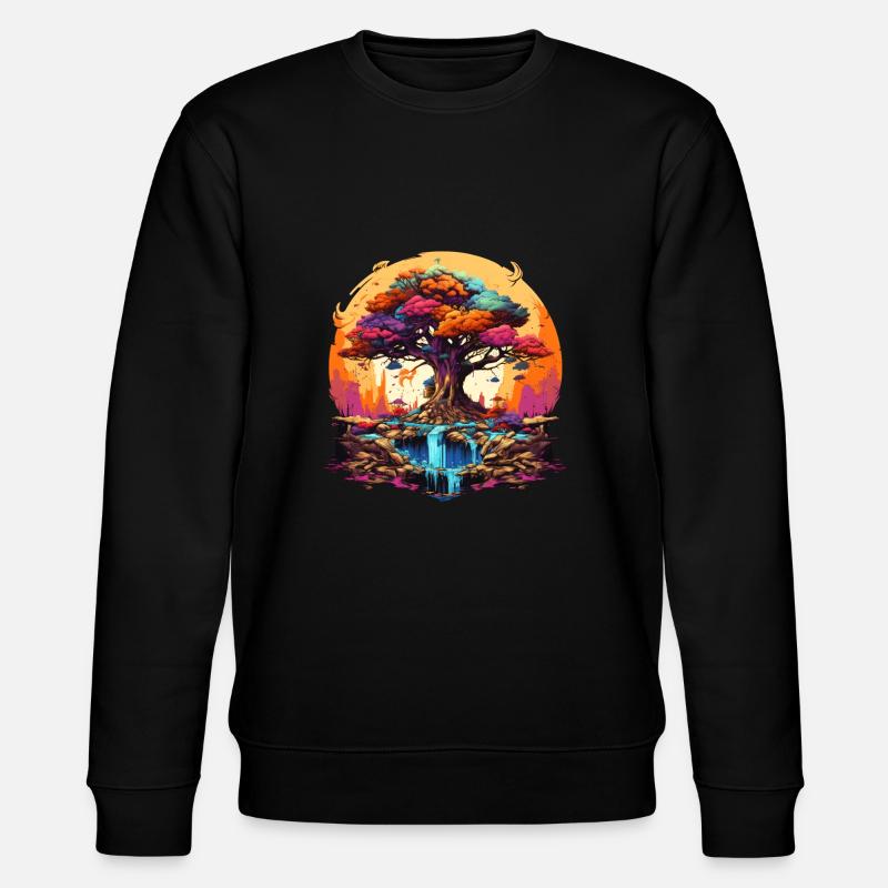 Herbstlicher Lebensbaum - Stanley/Stella Unisex Bio-Sweatshirt CHANGER  - Schwarz
