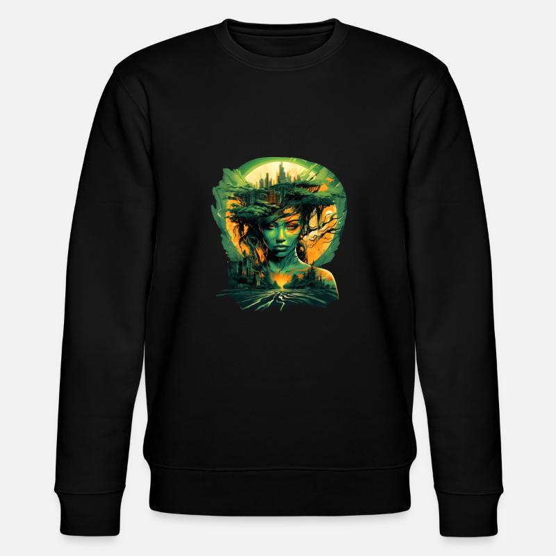 Dryade im Großstadtdschungel - Stanley/Stella Unisex Bio-Sweatshirt CHANGER  - Schwarz