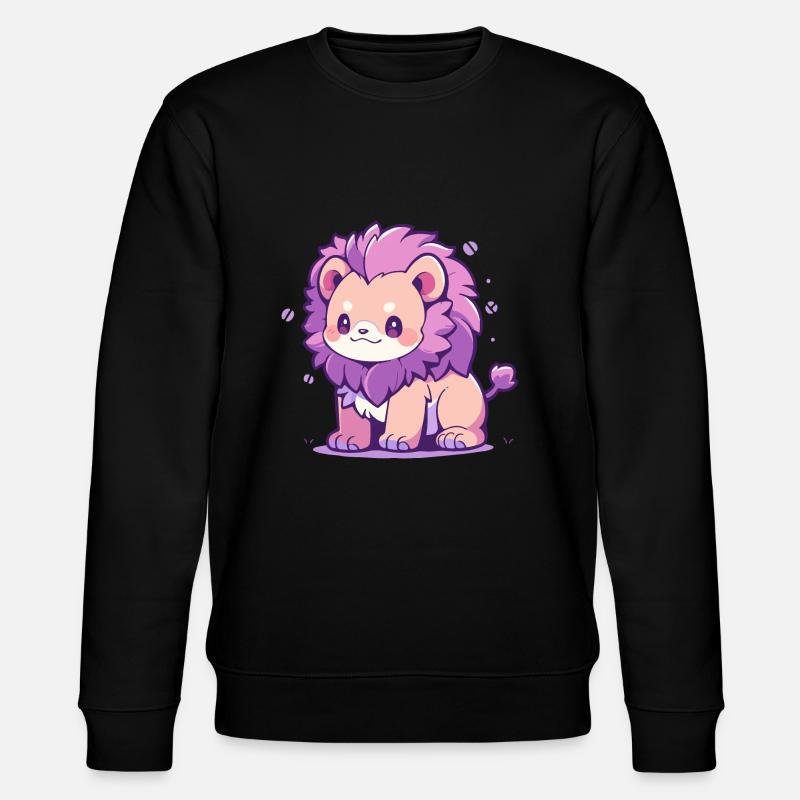 Niedlicher Chibi Löwe Süßes Cartoon-Design - Stanley/Stella Unisex Bio-Sweatshirt CHANGER - Schwarz