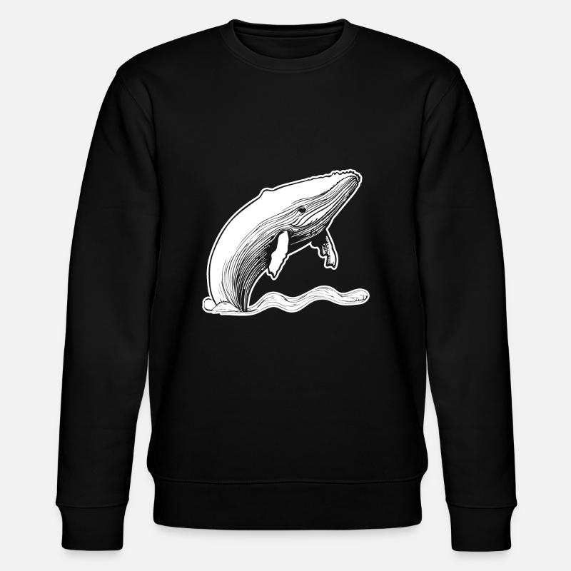 Baleine Poisson de mer - Sweat bio CHANGER Stanley/Stella Unisexe - noir