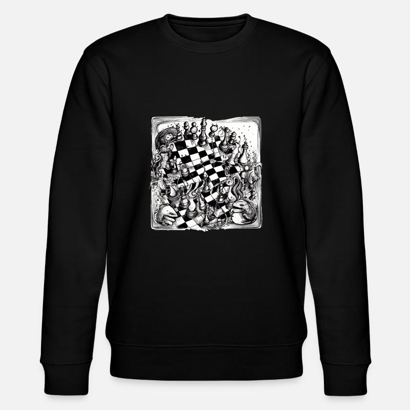 Abstraction échiquéenne n°2 - Sweat bio CHANGER Stanley/Stella Unisexe - noir