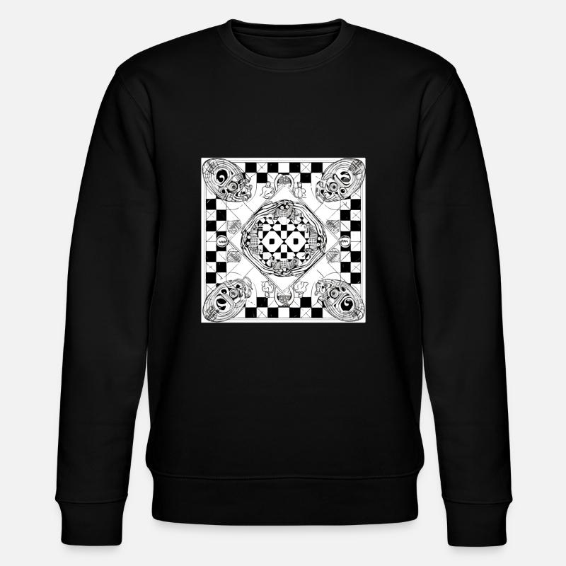Alien chessboard n°1 - Stanley/Stella CHANGER Unisex Organic Sweatshirt - black