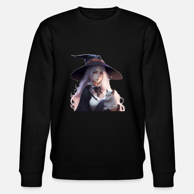 Hexe im Anime-Stil - Stanley/Stella Unisex Bio-Sweatshirt CHANGER  - Schwarz