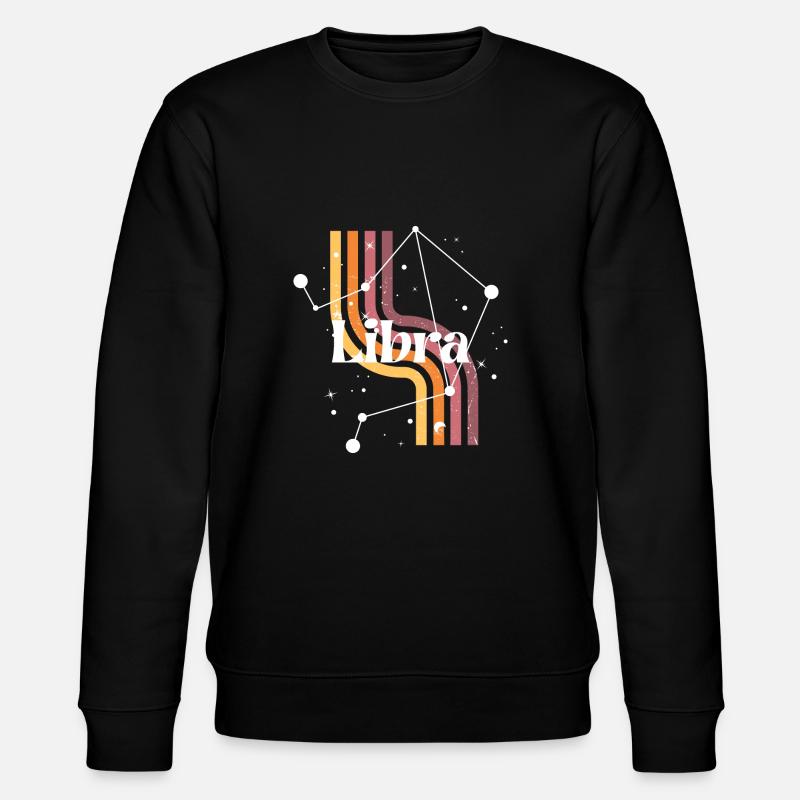 Libra retro horoscope - Stanley/Stella CHANGER Unisex Organic Sweatshirt - black