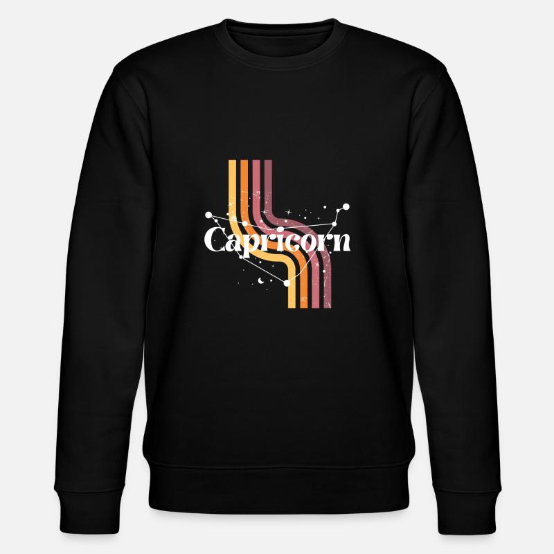 Steinbock Retro Horoskop - Stanley/Stella Unisex Bio-Sweatshirt CHANGER  - Schwarz