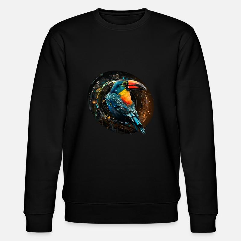 Toucan in Space - Stanley/Stella Unisex Bio-Sweatshirt CHANGER  - Schwarz