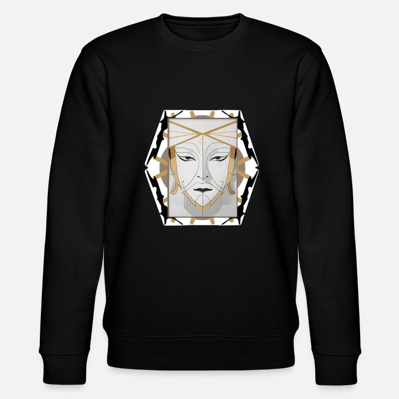 Boho-style face - Stanley/Stella CHANGER Unisex Organic Sweatshirt - black