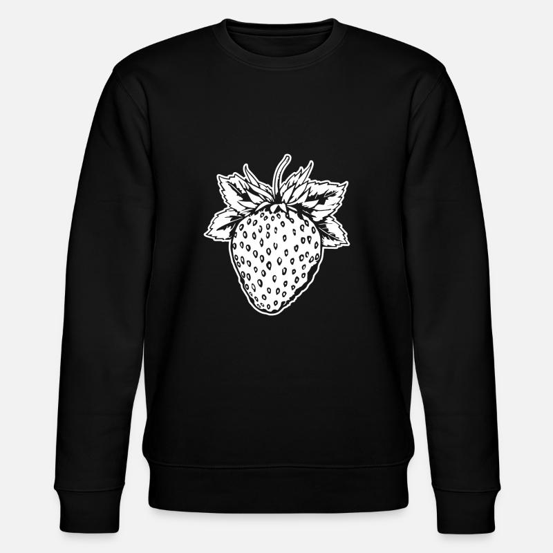 Erdbeere Obst Frucht - Stanley/Stella Unisex Bio-Sweatshirt CHANGER  - Schwarz