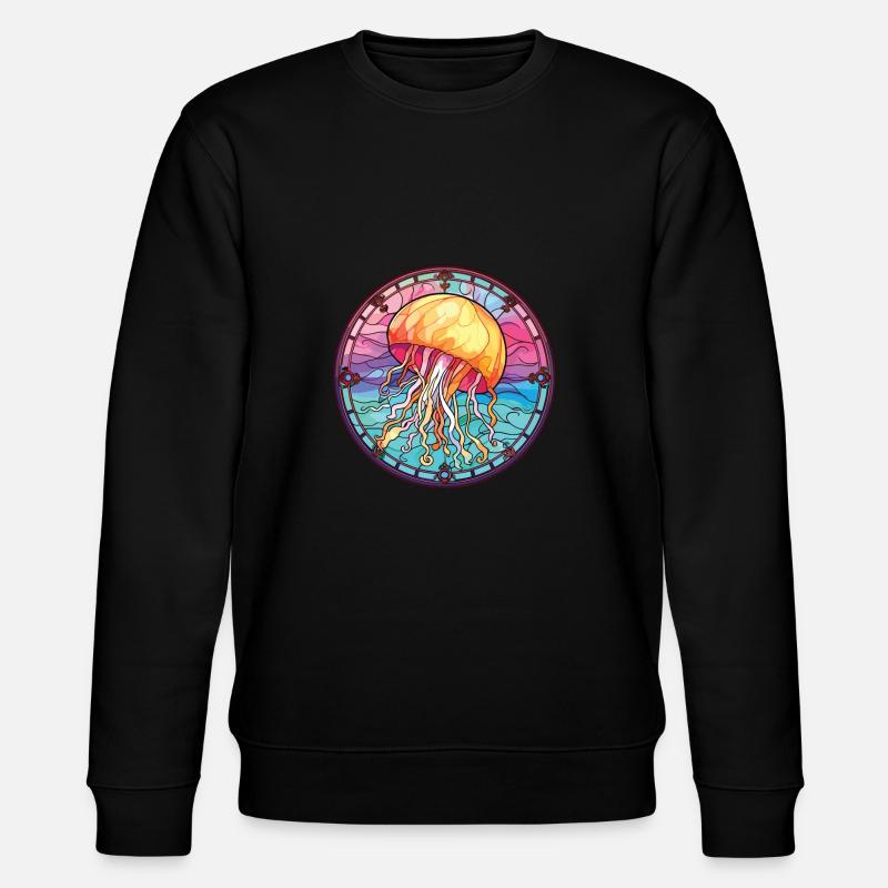 Quallenbunte Aquarell-Tierillustration - Stanley/Stella Unisex Bio-Sweatshirt CHANGER  - Schwarz