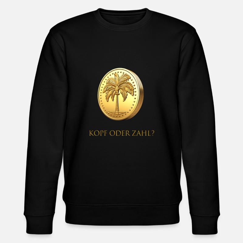 Goldener Münzwurf „Kopf oder Zahl?“ deutsch - Stanley/Stella Unisex Bio-Sweatshirt CHANGER  - Schwarz