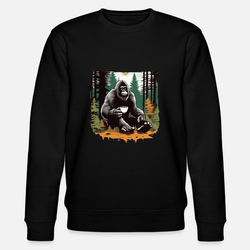 Großes Essen Kaffee trinken - Stanley/Stella Unisex Bio-Sweatshirt CHANGER  - Schwarz