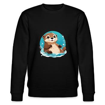Otter - Stanley/Stella Unisex Bio-Sweatshirt CHANGER  - Schwarz - Vorne - Nik (191cm) & Marisol (170cm)