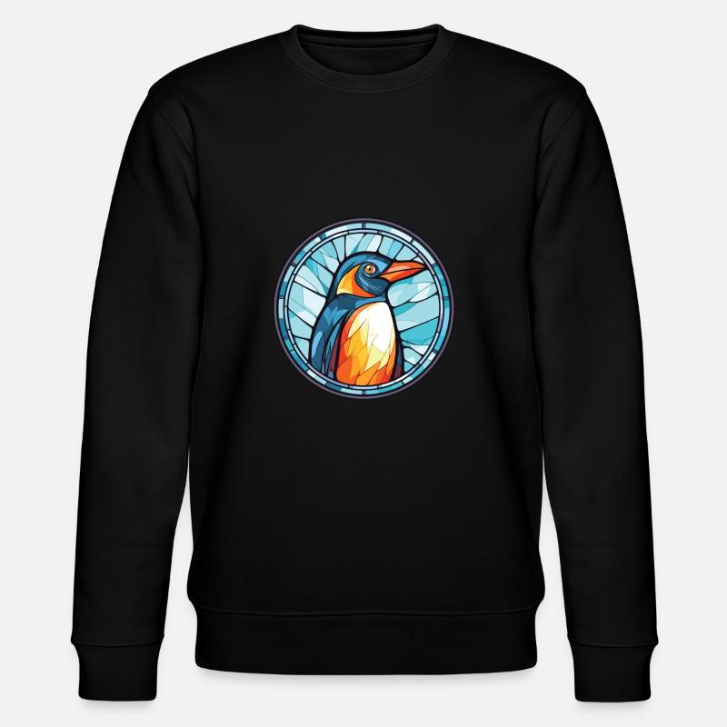 Pinguin Bunte Aquarell-Tierillustration - Stanley/Stella Unisex Bio-Sweatshirt CHANGER  - Schwarz