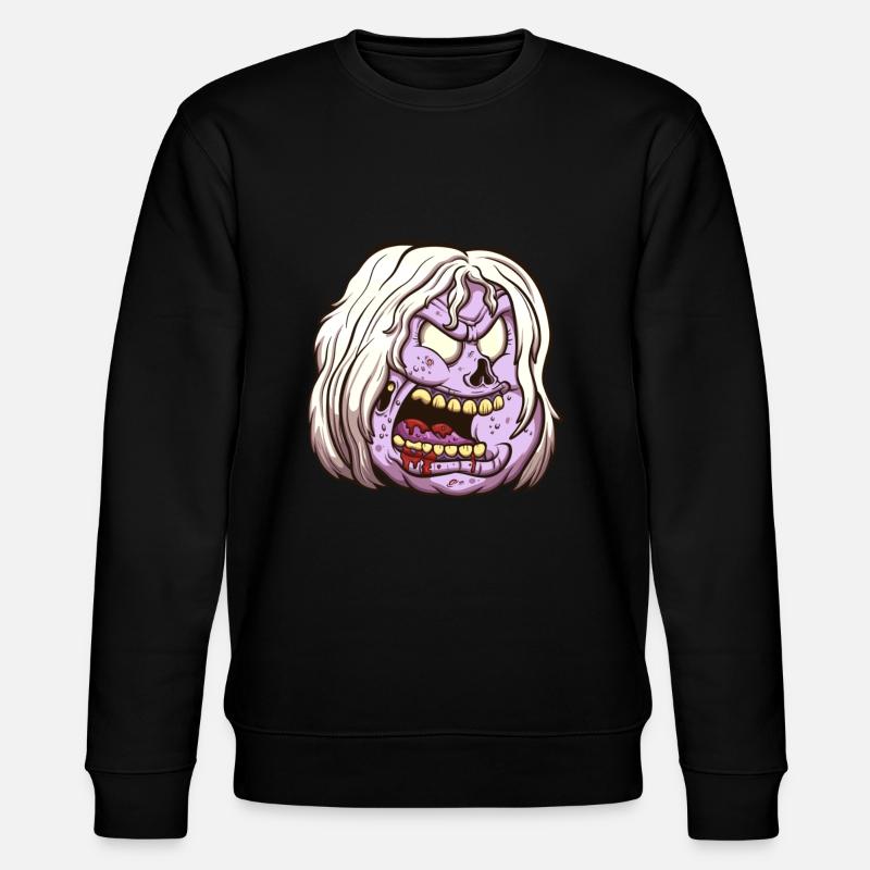 Weiblicher Zombiekopf - Stanley/Stella Unisex Bio-Sweatshirt CHANGER  - Schwarz