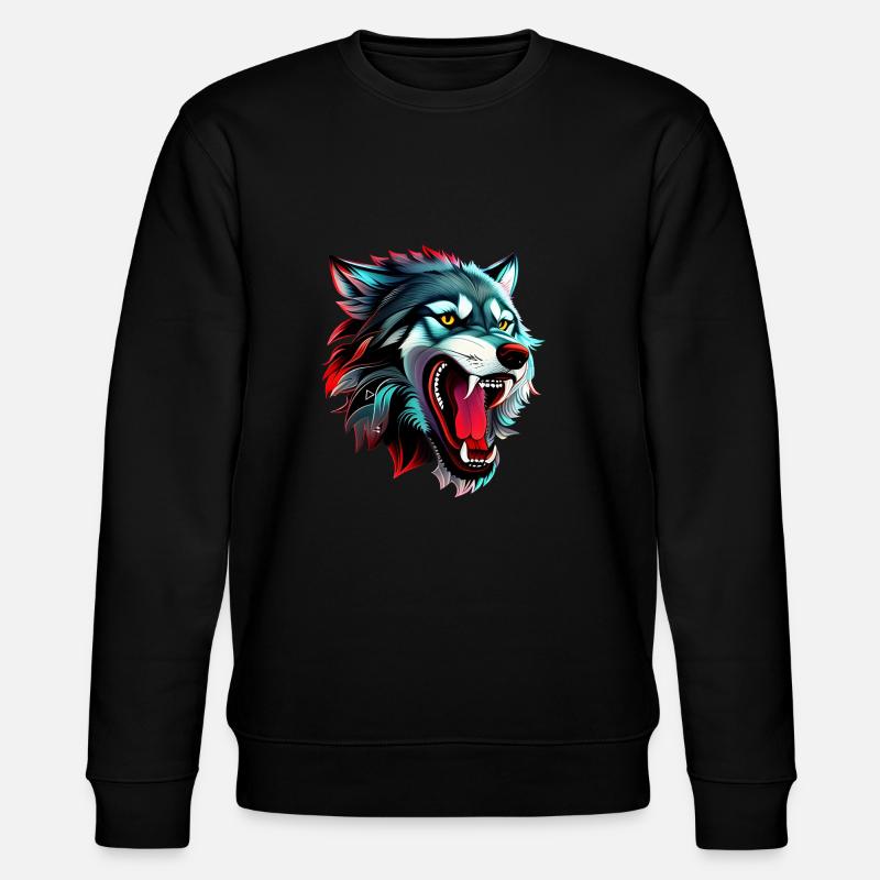 Wolf - Stanley/Stella Unisex Bio-Sweatshirt CHANGER  - Schwarz