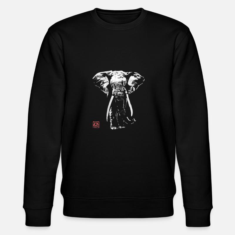Elefant im Dunkeln - Stanley/Stella Unisex Bio-Sweatshirt CHANGER  - Schwarz