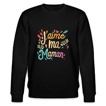 J'aime ma maman - Sweat bio CHANGER Stanley/Stella Unisexe - noir - Devant - Nik (191cm) & Marisol (170cm)