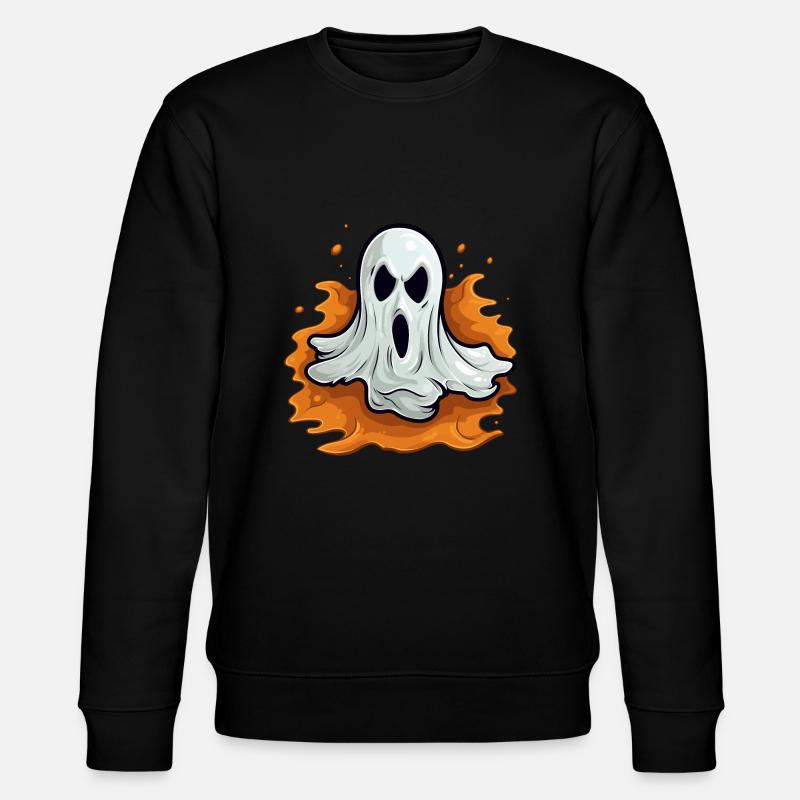 Scary ghost with creepy face - Stanley/Stella CHANGER Unisex Organic Sweatshirt - black
