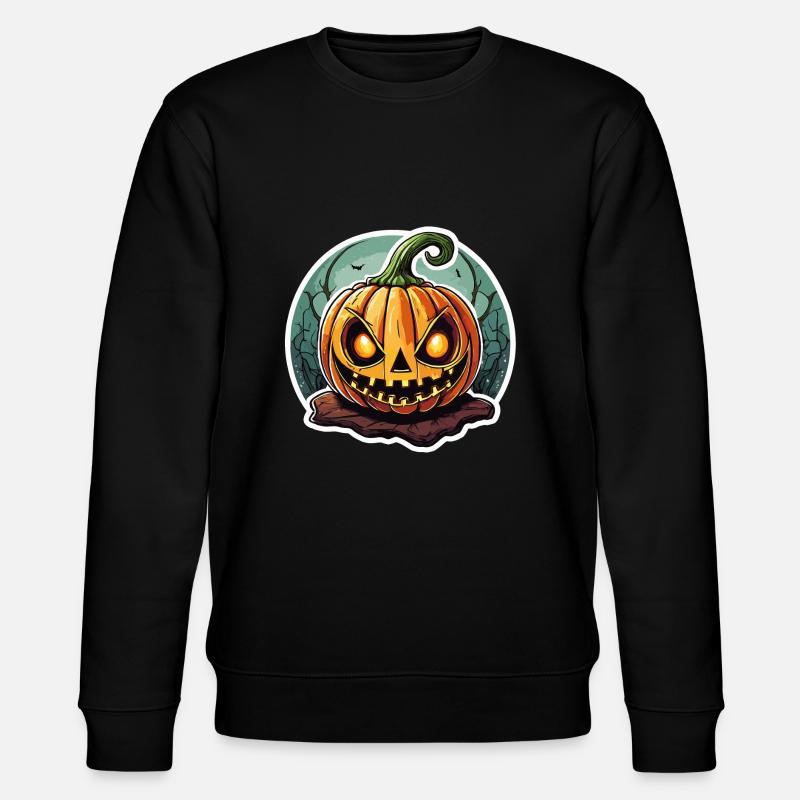 Finsterer Jack o' Lantern Kürbis - Stanley/Stella Unisex Bio-Sweatshirt CHANGER  - Schwarz