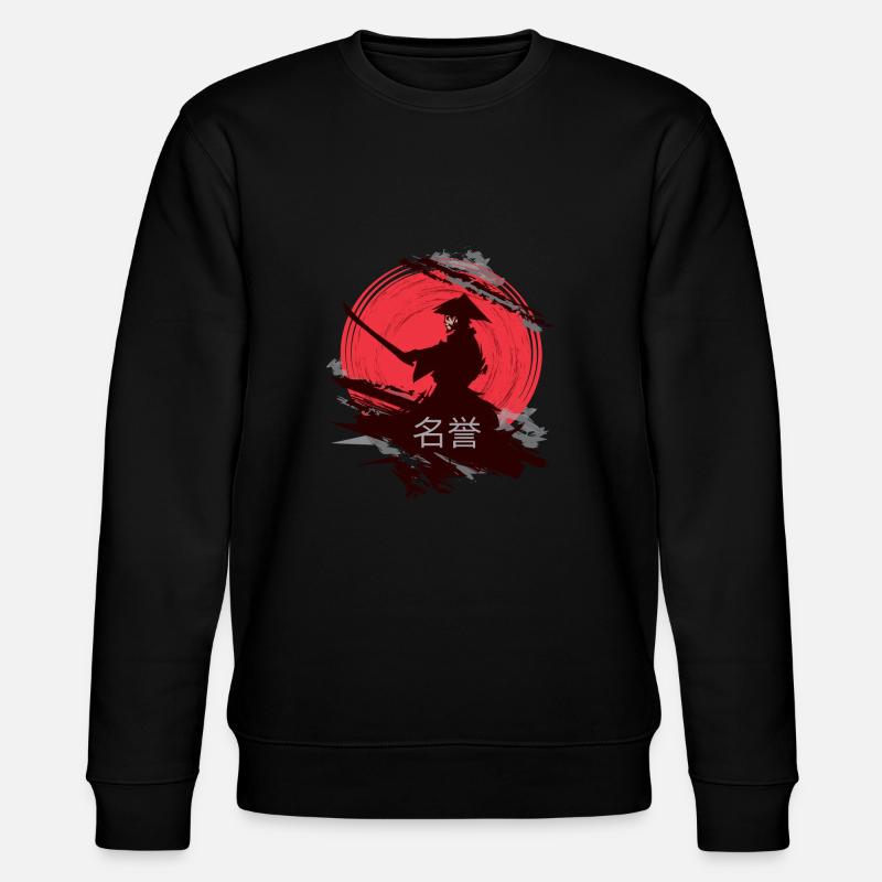 Ehre, japanischer Samurai - Stanley/Stella Unisex Bio-Sweatshirt CHANGER  - Schwarz