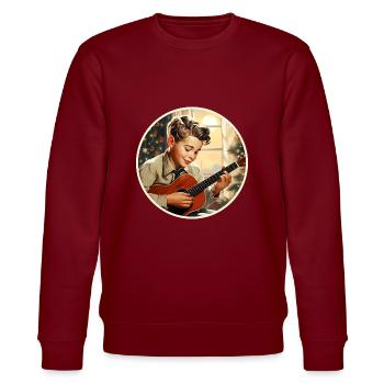Junge spielt ein Weihnachtslied - Stanley/Stella Unisex Bio-Sweatshirt CHANGER  - Burgunderrot - Vorne - Nik (191cm) & Marisol (170cm)