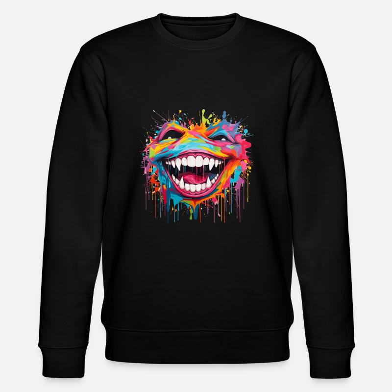 verrücktes Lachen - Stanley/Stella Unisex Bio-Sweatshirt CHANGER  - Schwarz