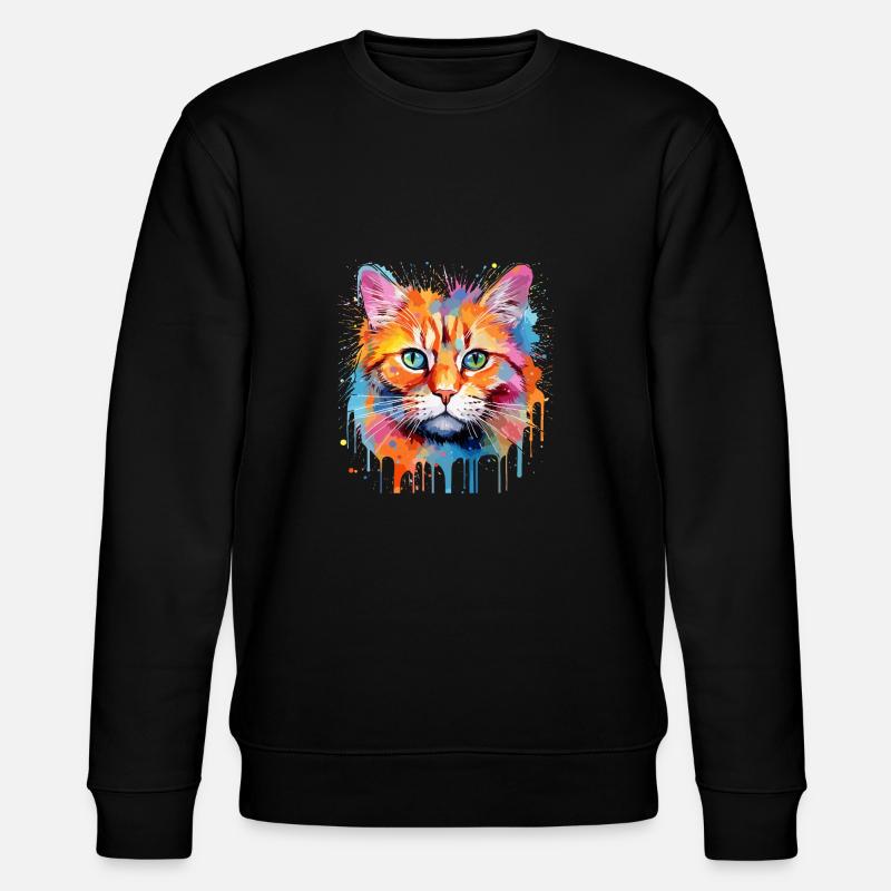 Ingwer Katze - Stanley/Stella Unisex Bio-Sweatshirt CHANGER  - Schwarz