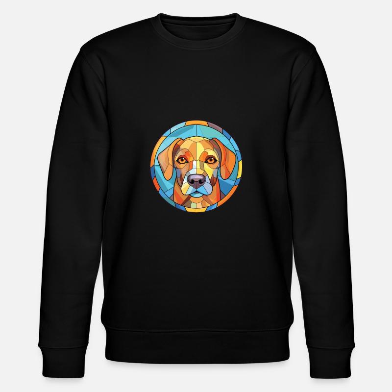 Akbash Hunderasse bunte Aquarell-Illustration - Stanley/Stella Unisex Bio-Sweatshirt CHANGER  - Schwarz