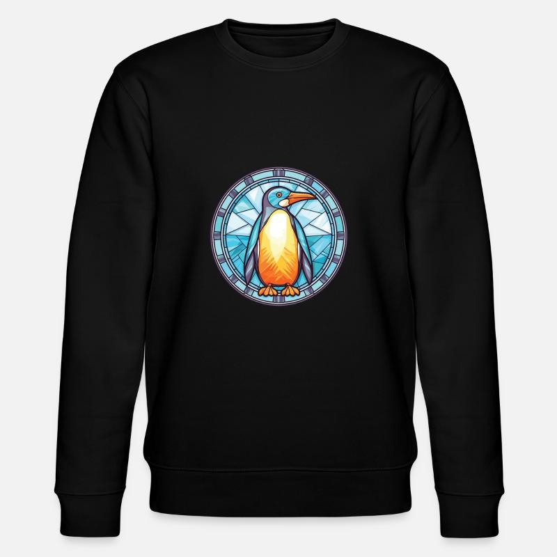 Pinguin bunte Aquarell-Tier-Illustration - Stanley/Stella Unisex Bio-Sweatshirt CHANGER  - Schwarz
